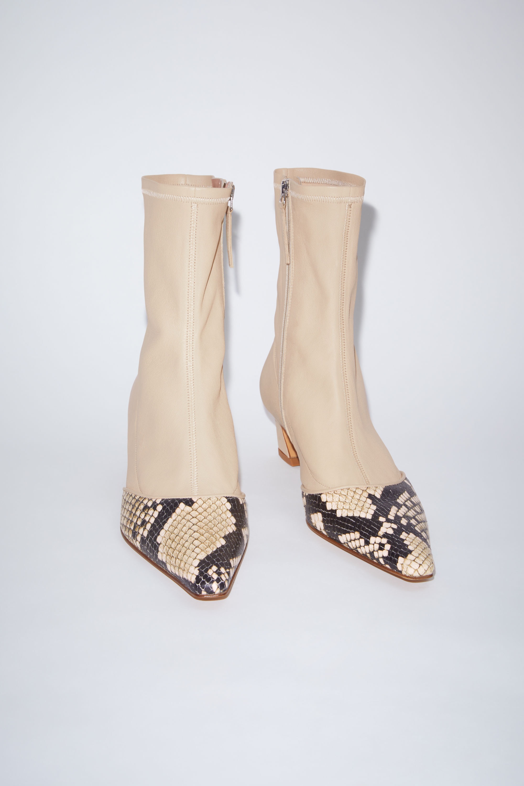 Heeled ankle boots - Almond beige - 3