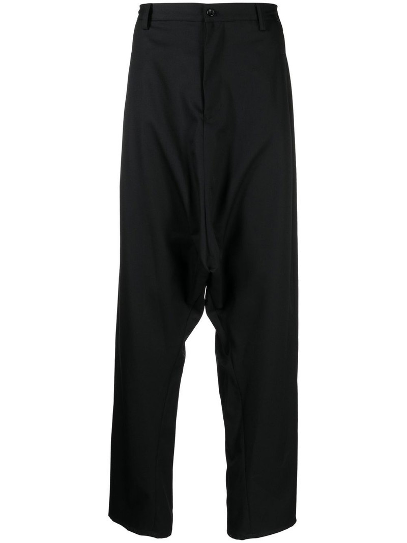 drop-crotch wool trousers 1
