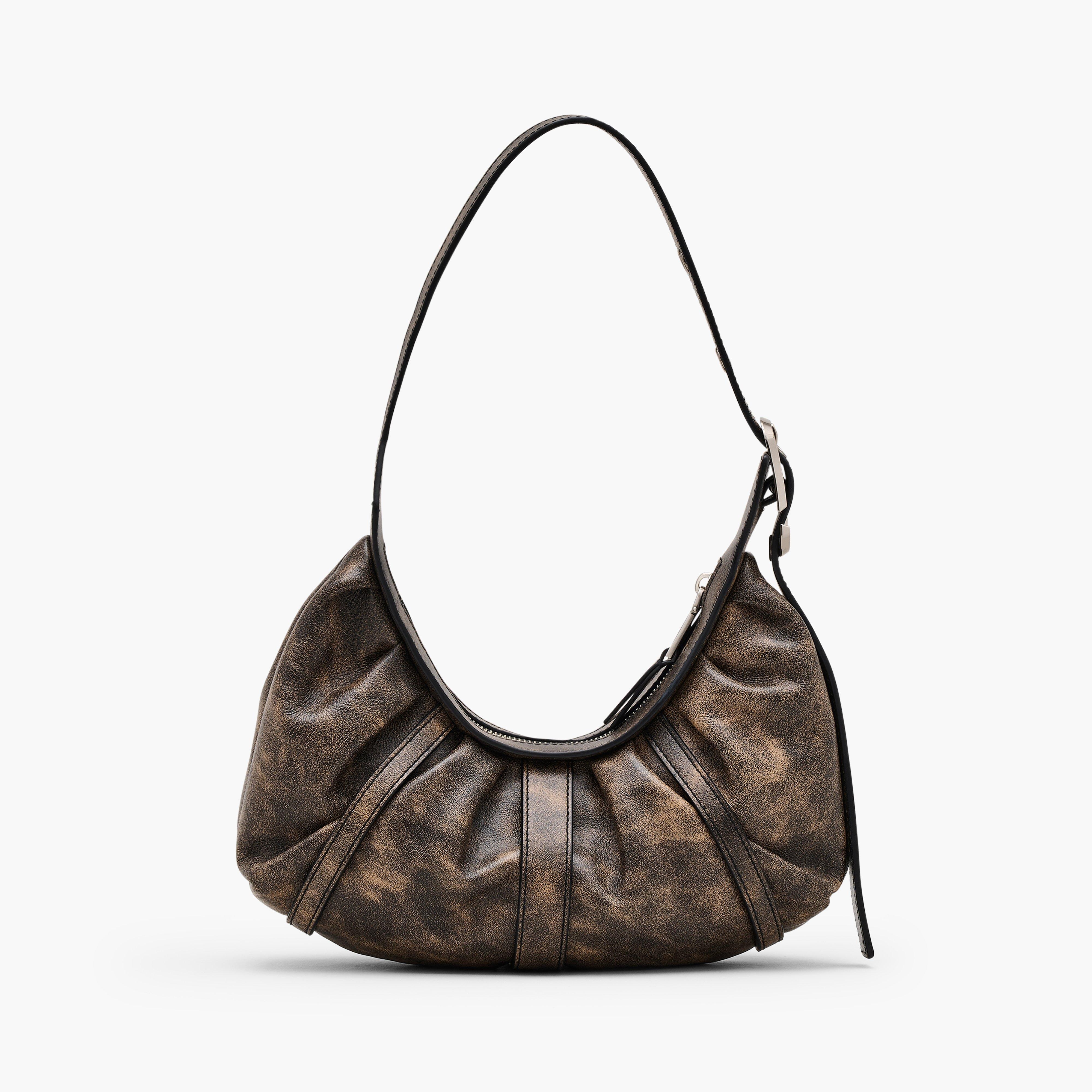 Marc Jacobs THE DISTRESSED LEATHER BUCKLE J MARC CRESCENT BAG 
