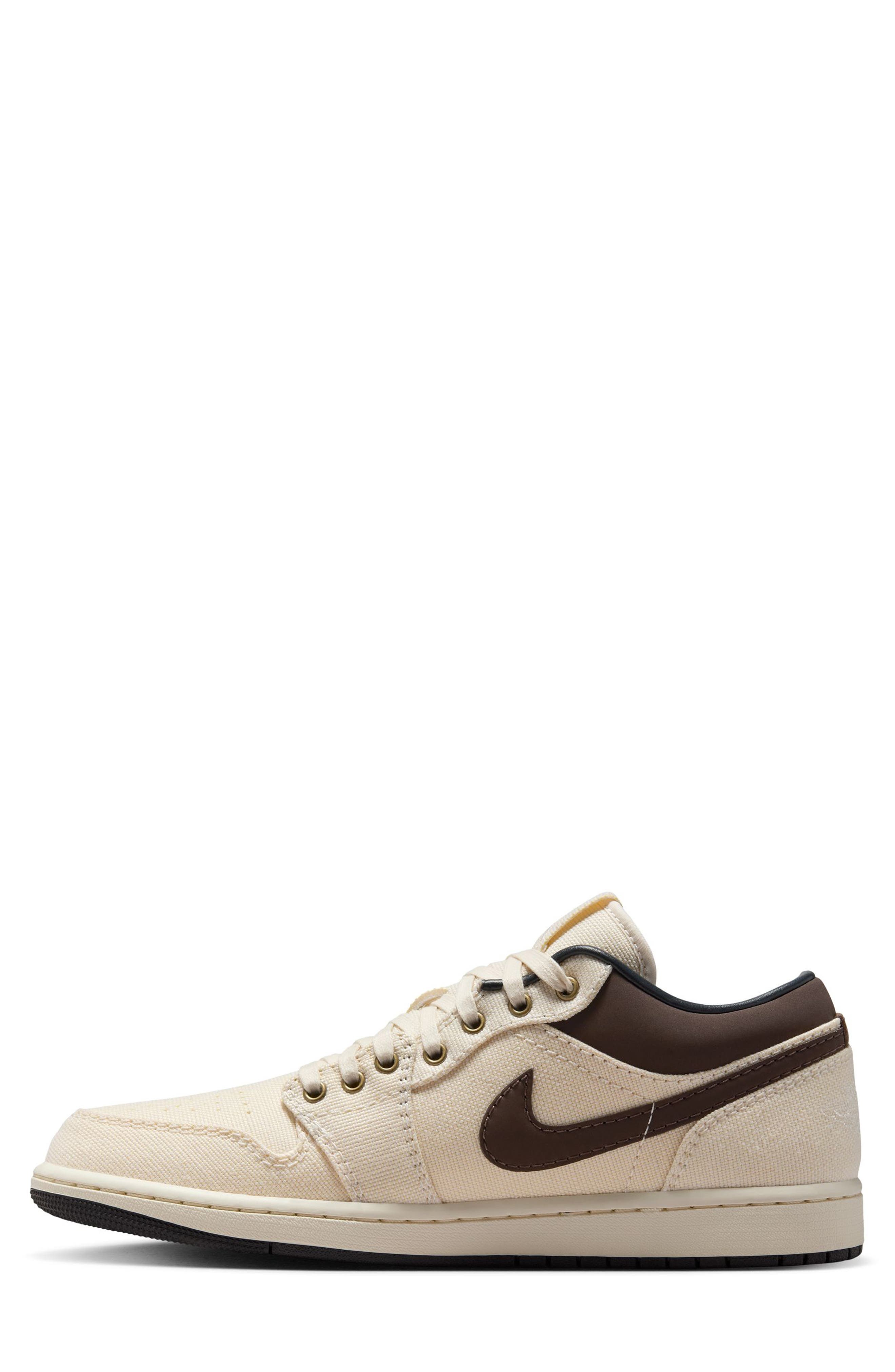 Air Jordan 1 Low Premium Basketball Sneaker in Pale Ivory/Baroque Brown at Nordstrom - 6