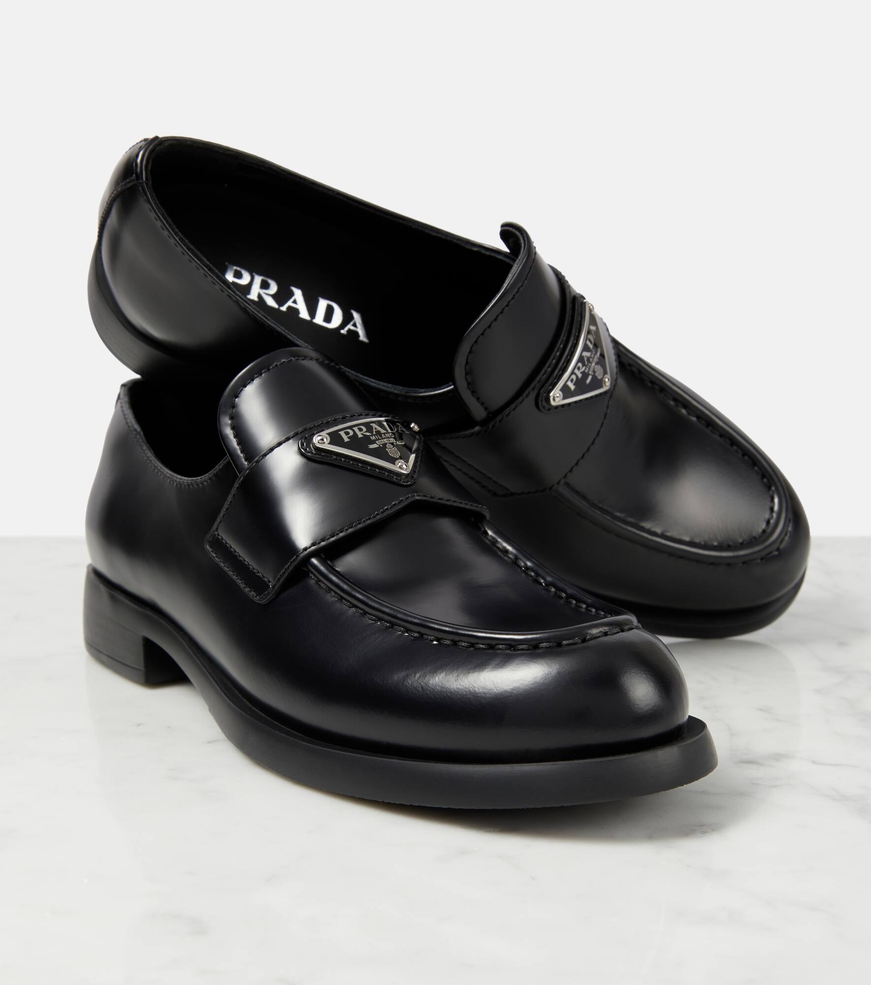 Logo leather loafers - 6
