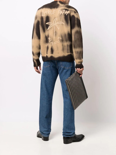 Alanui acid-wash crew-neck jumper outlook