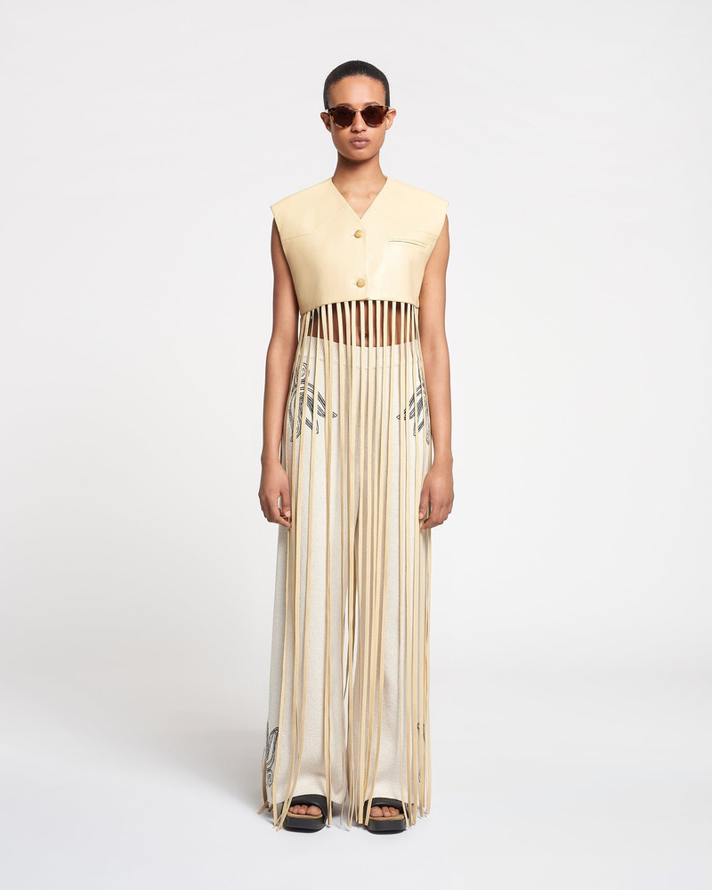 Nanushka Fringed Regenerated Leather Vest outlook
