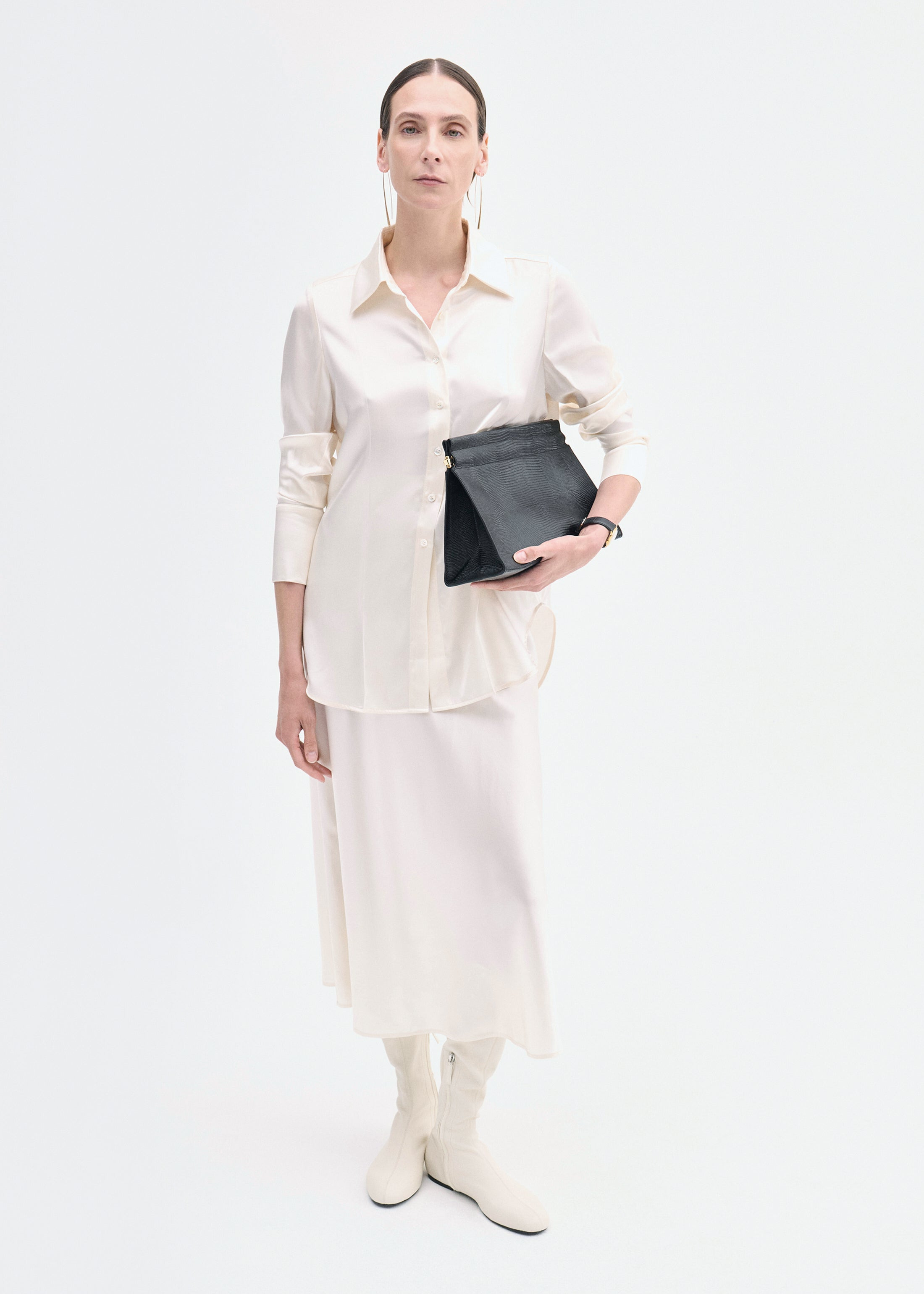 Bias Cut Slip Skirt in Silk - 2
