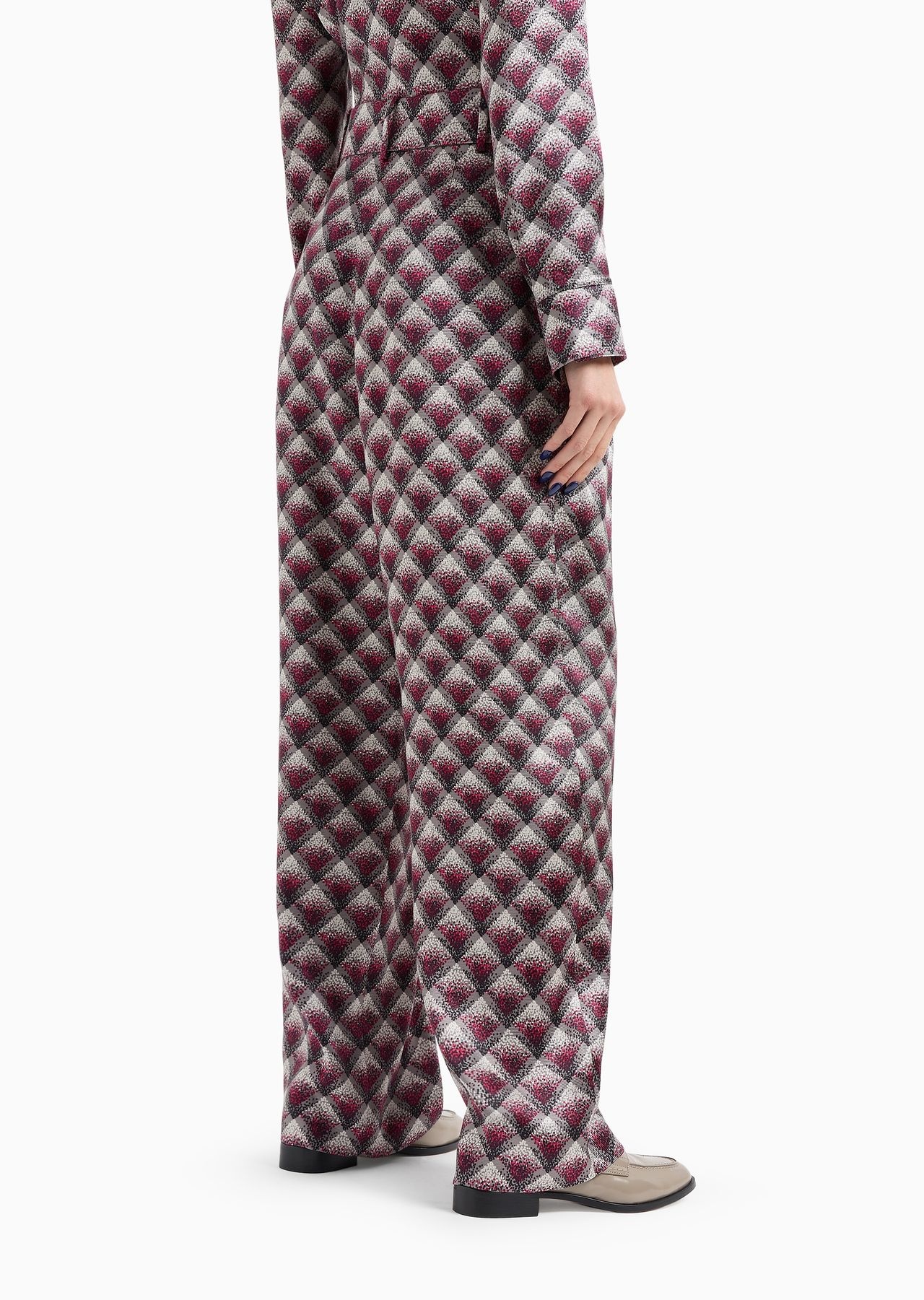 Gradient printed silk faille trousers - 3