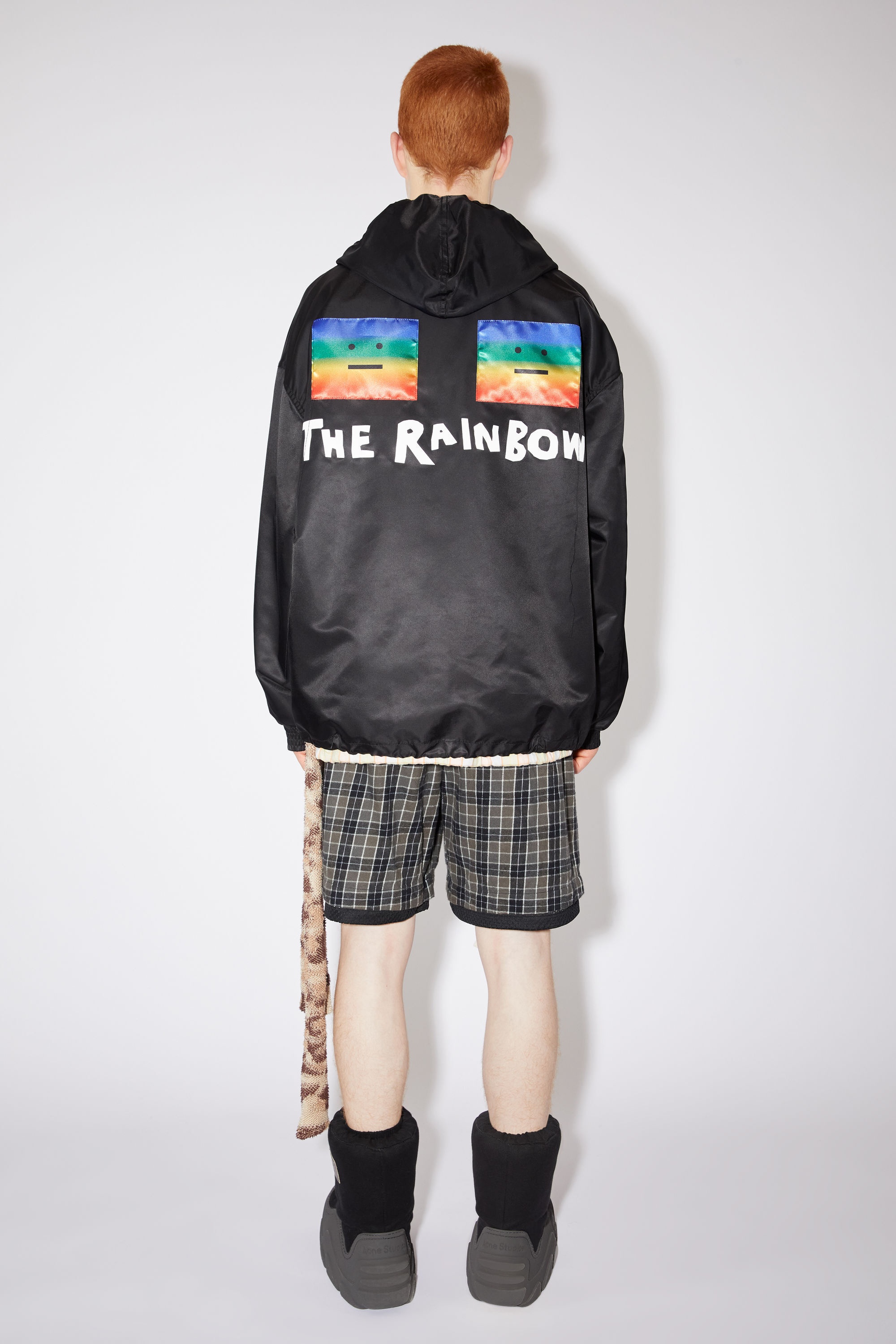 Rainbow hooded nylon jacket - Black - 2