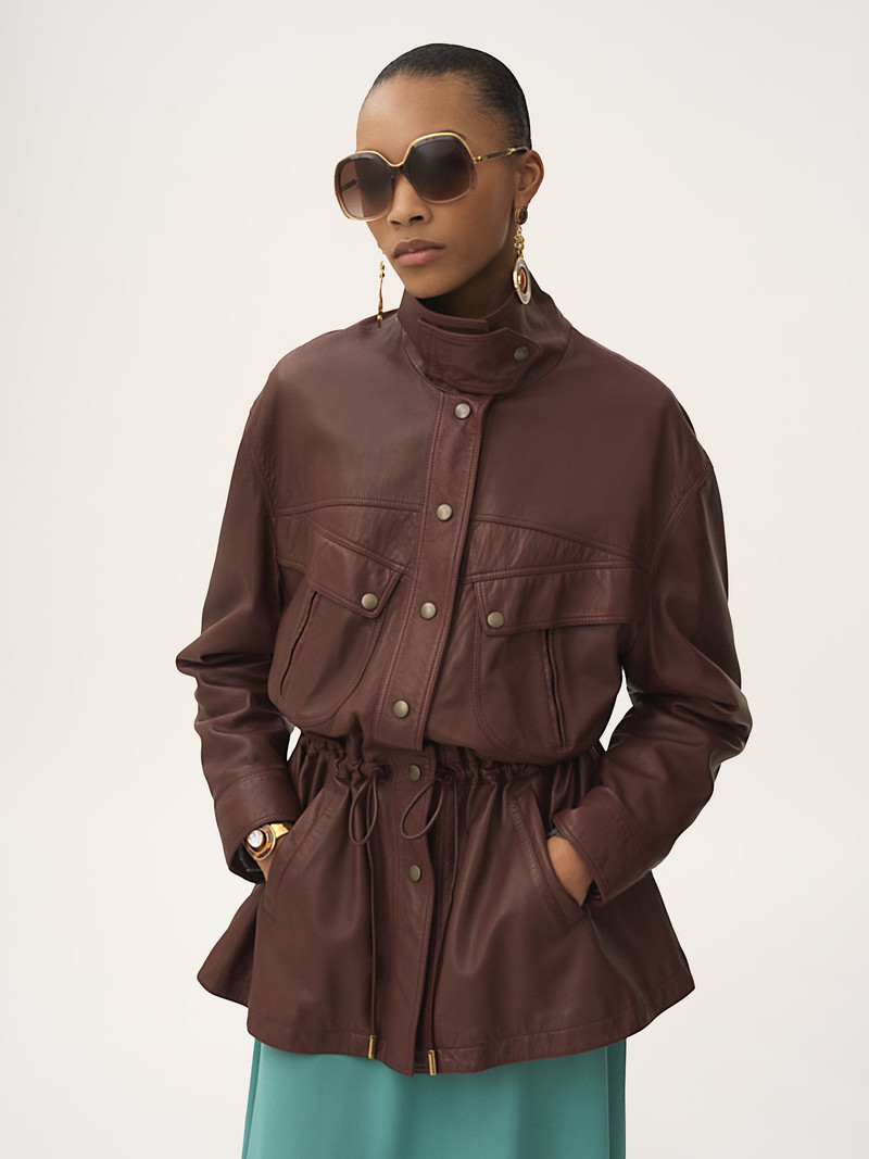 HIGH-NECK PARKA IN LEATHER 4