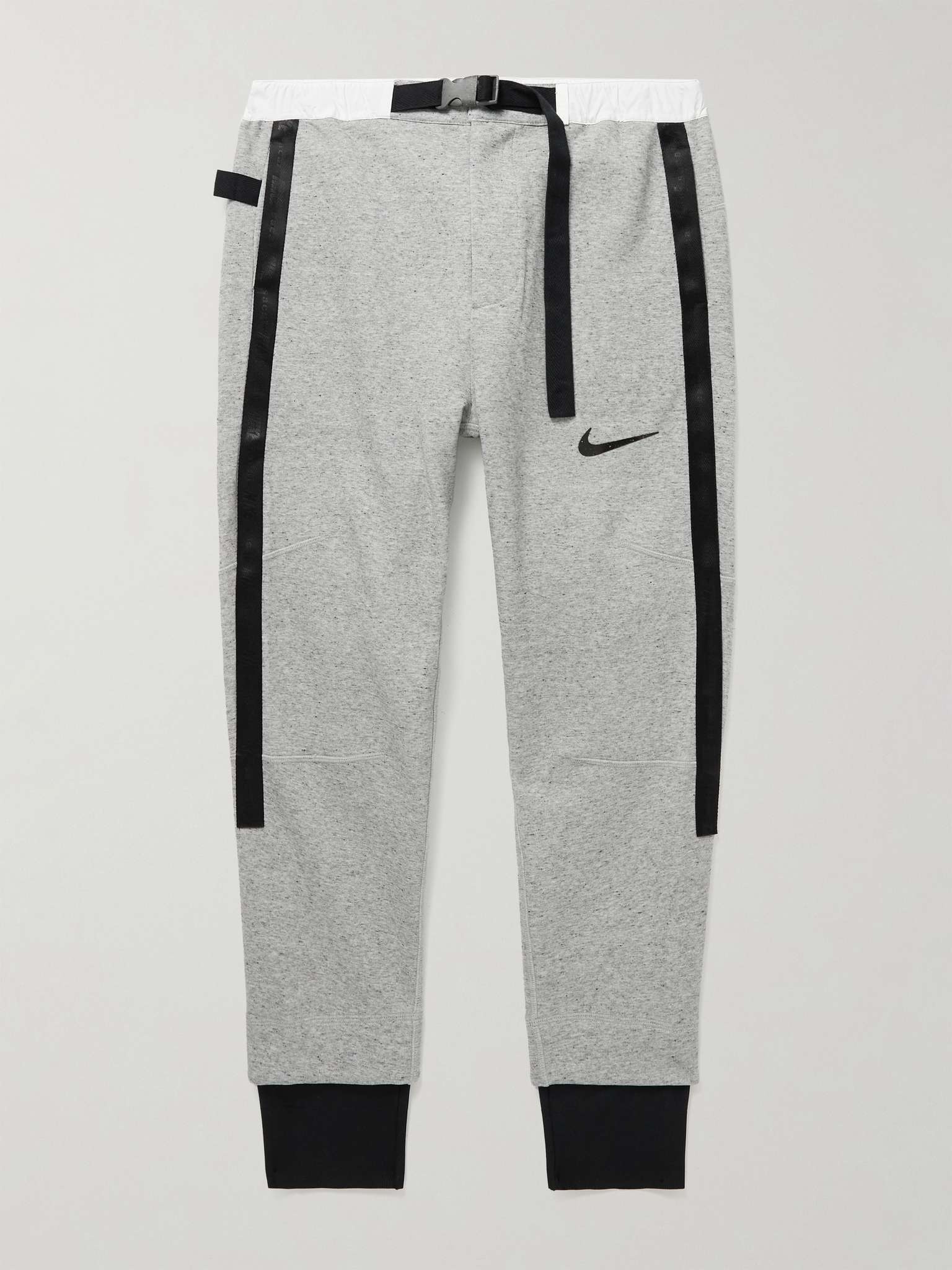 + Sacai Tapered Shell-Trimmed Cotton-Blend Jersey Sweatpants - 1