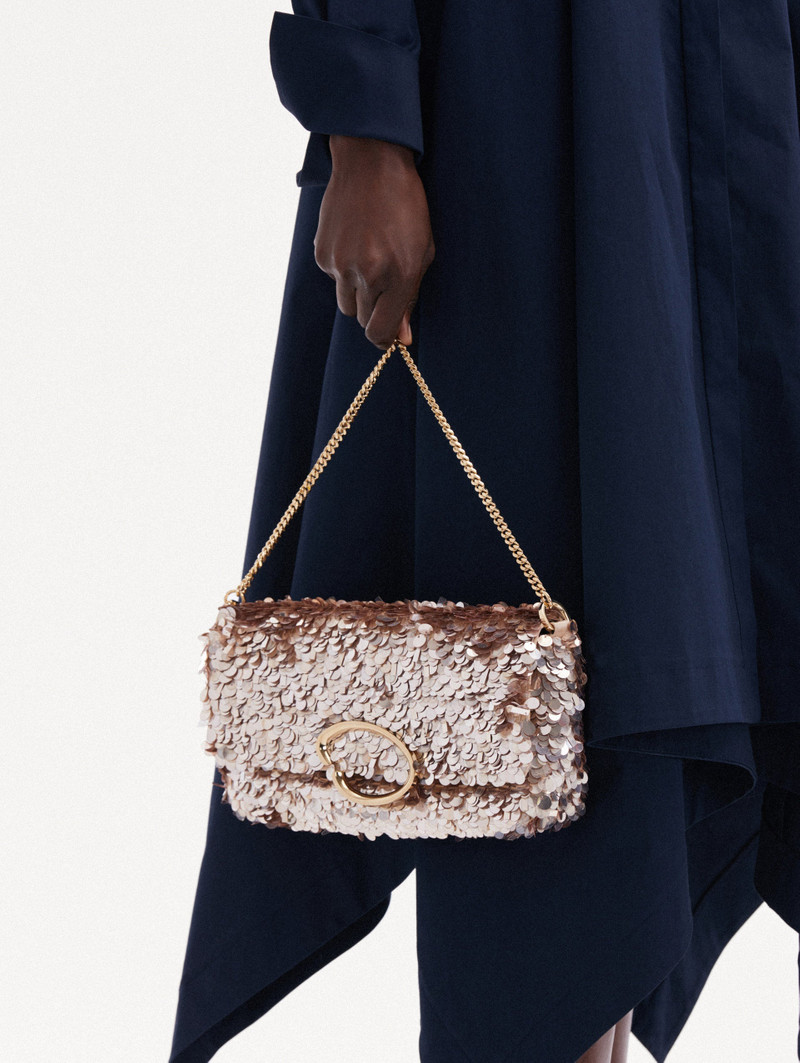 Oscar de la Renta SEQUIN EMBROIDERED SHOULDER BAG outlook