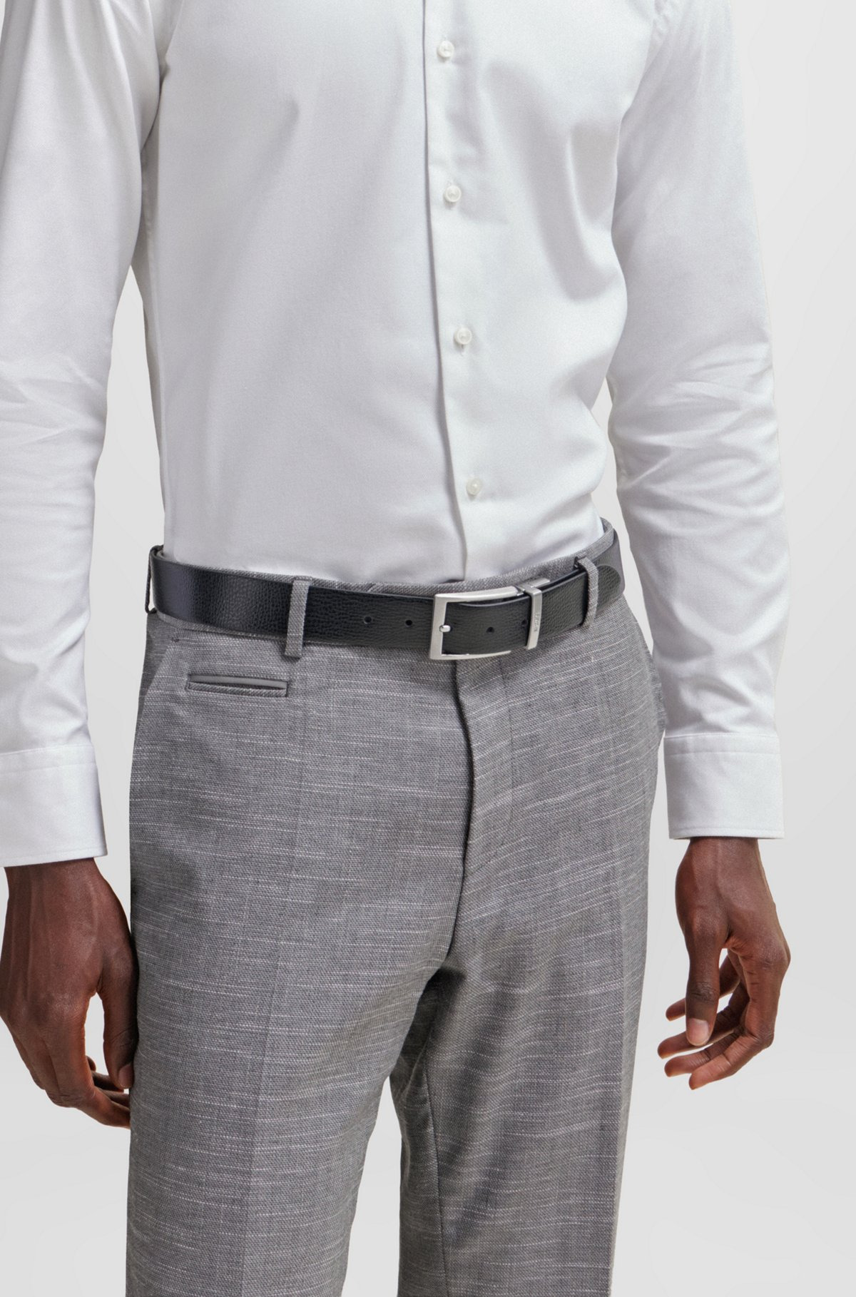 REVERSIBLE BELT IN ITALIAN LEATHER WITH BRANDED KEEPER - 2