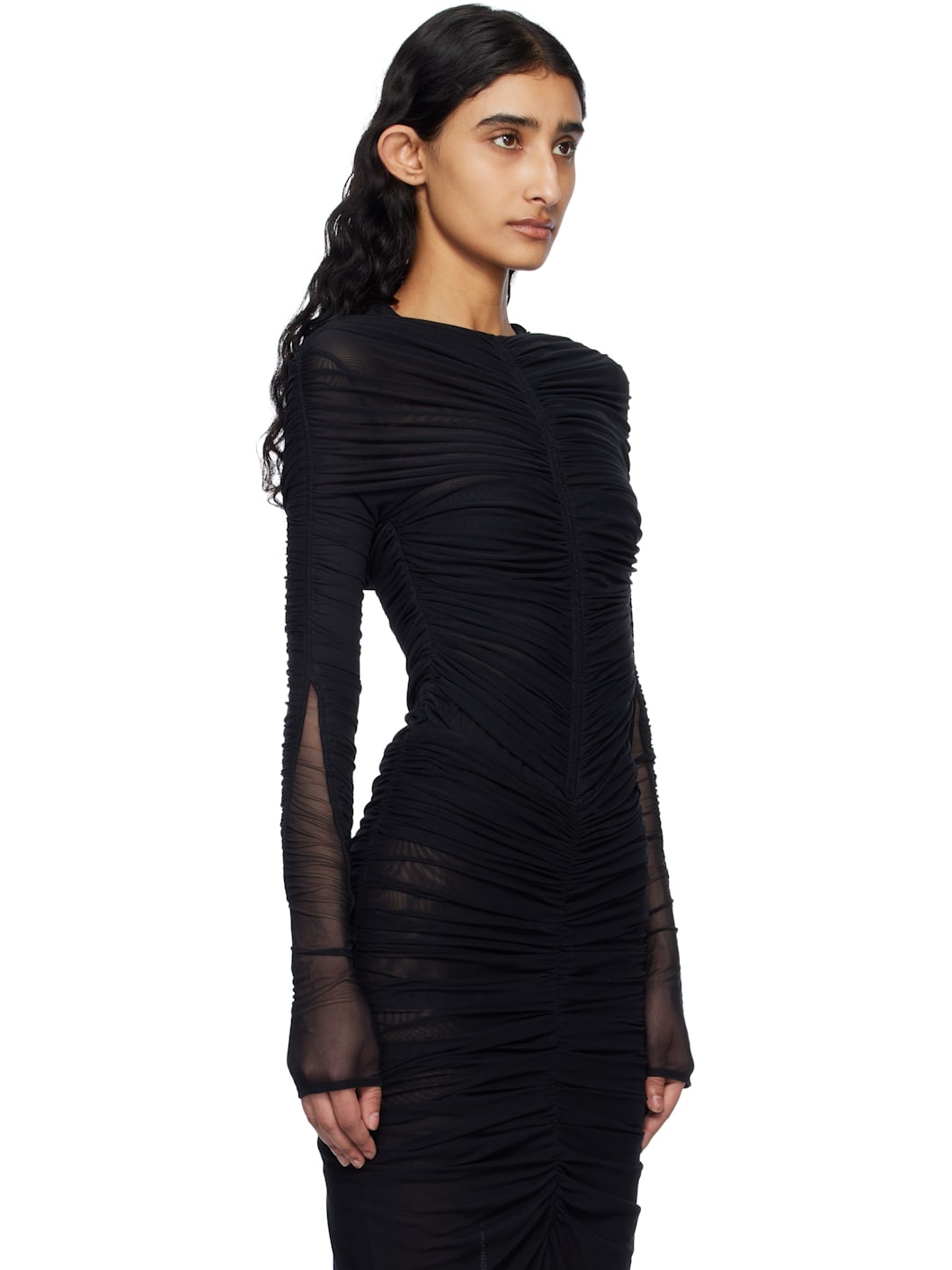 Black Ruched Bodysuit - 2