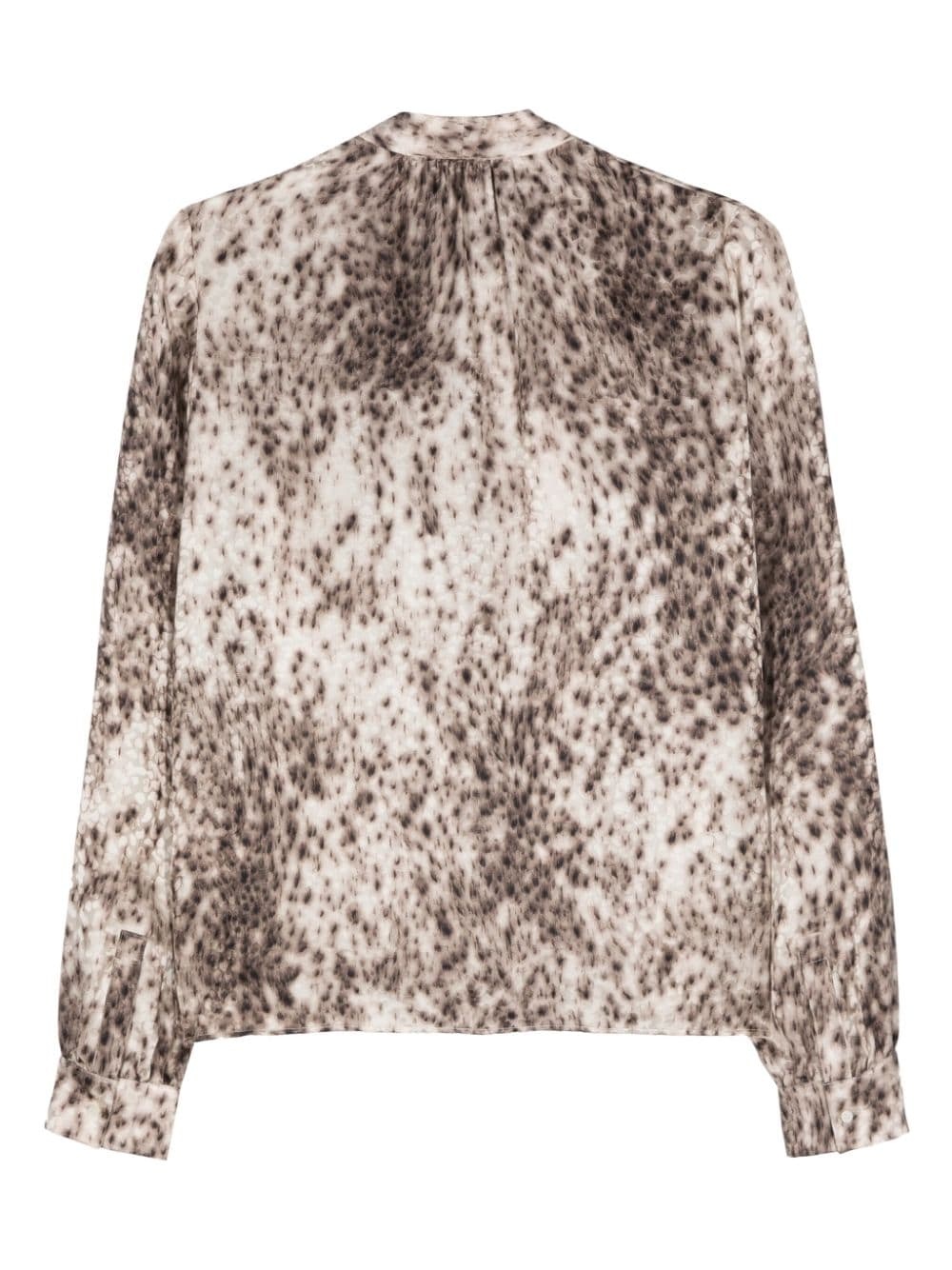 leopard-print silk blouse - 2