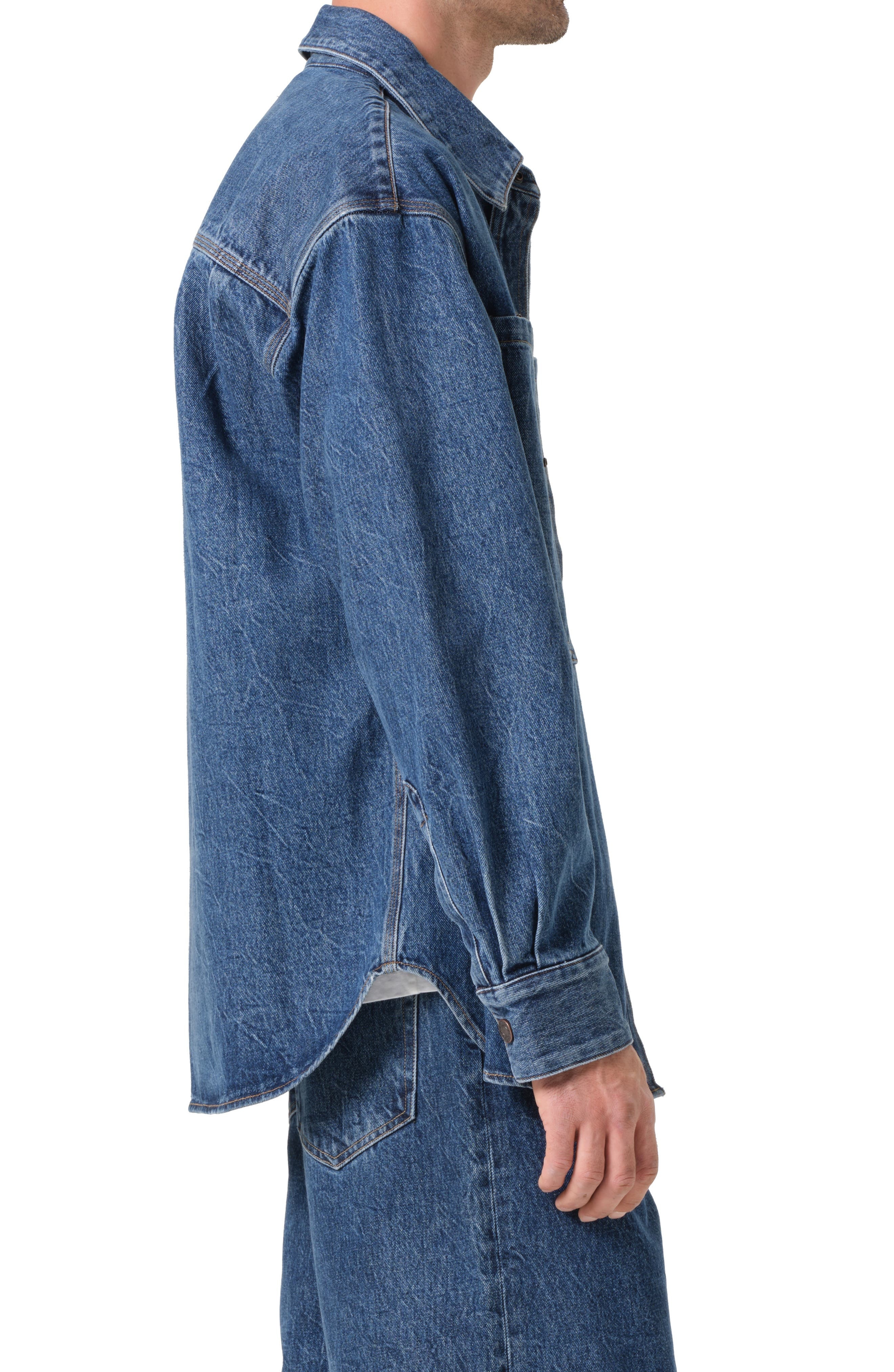 AGOLDE Atticus Denim Shirt Jacket in Creased Ind at Nordstrom - 3