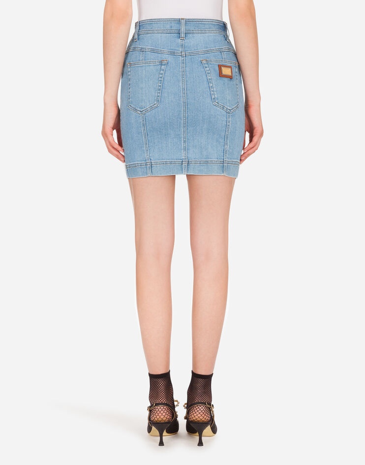 Short denim skirt - 2