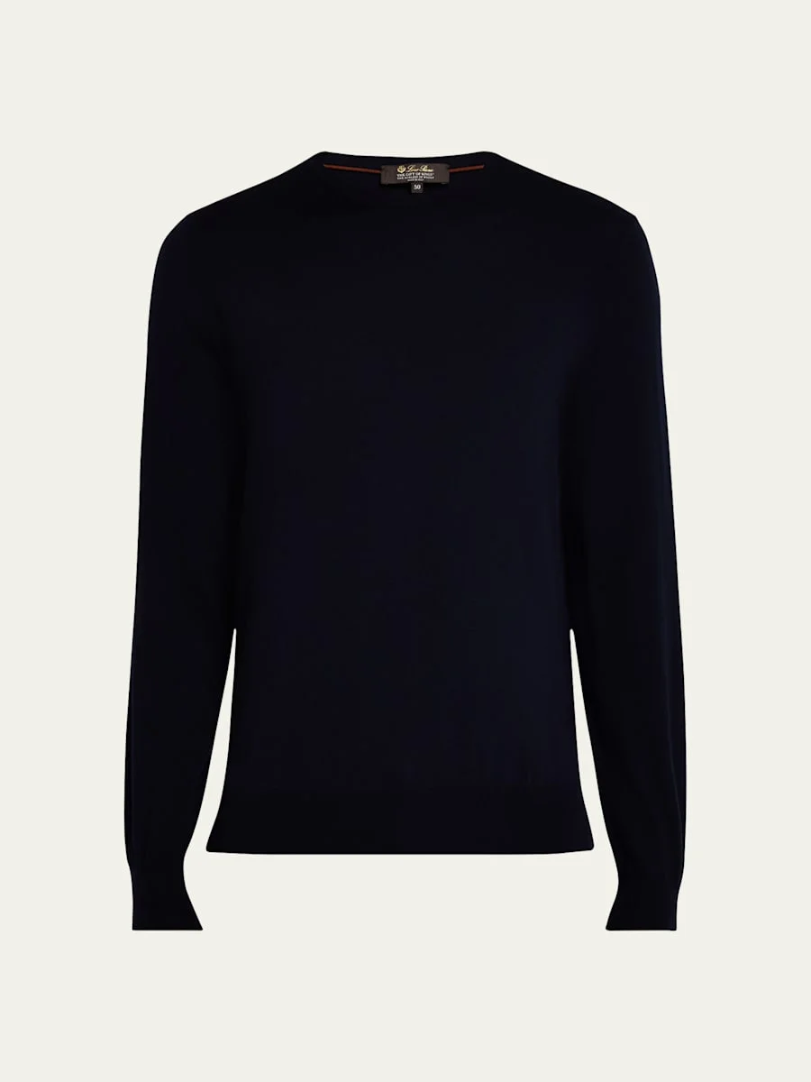 Men's Wool Knit Crewneck Sweater - 1