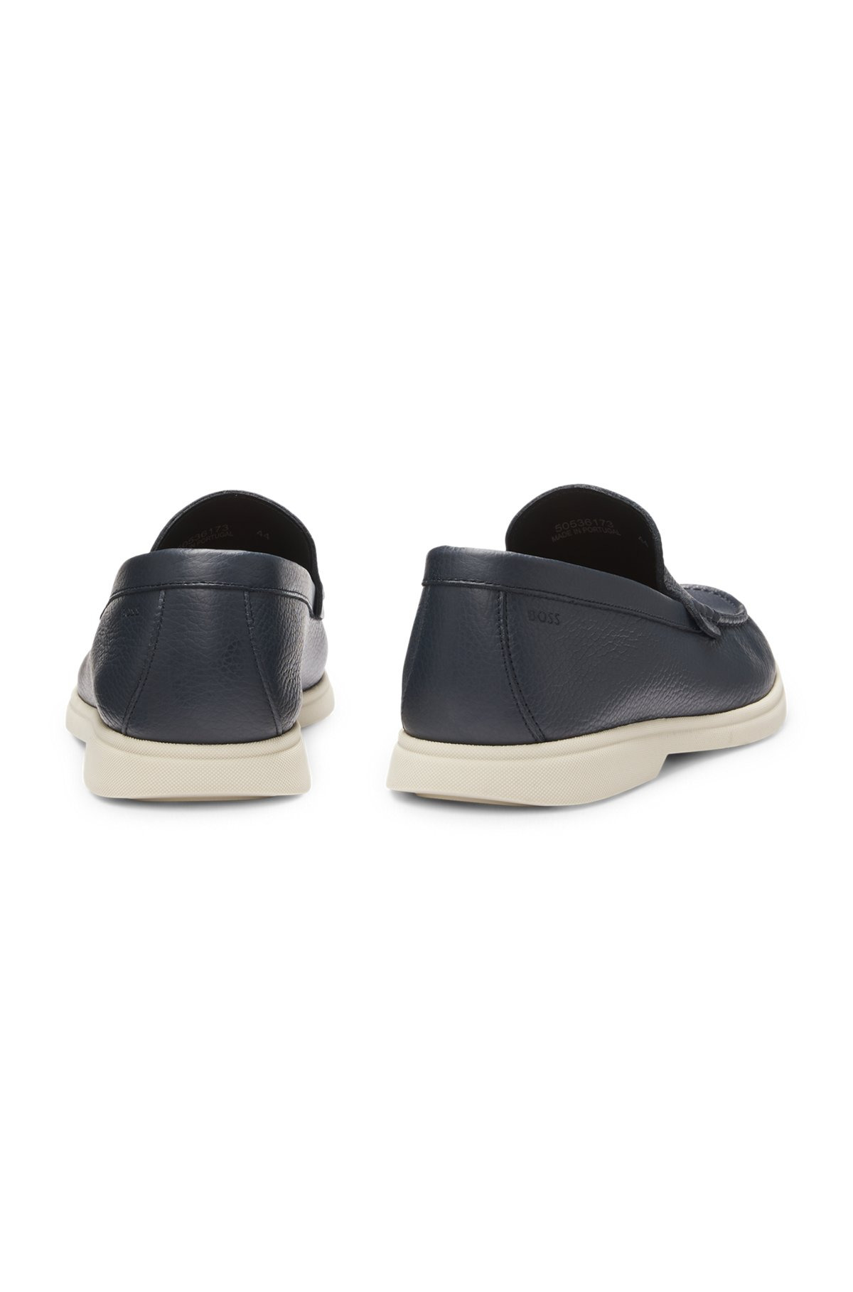 TUMBLED-LEATHER MOCCASINS WITH LOGO DETAIL - 5