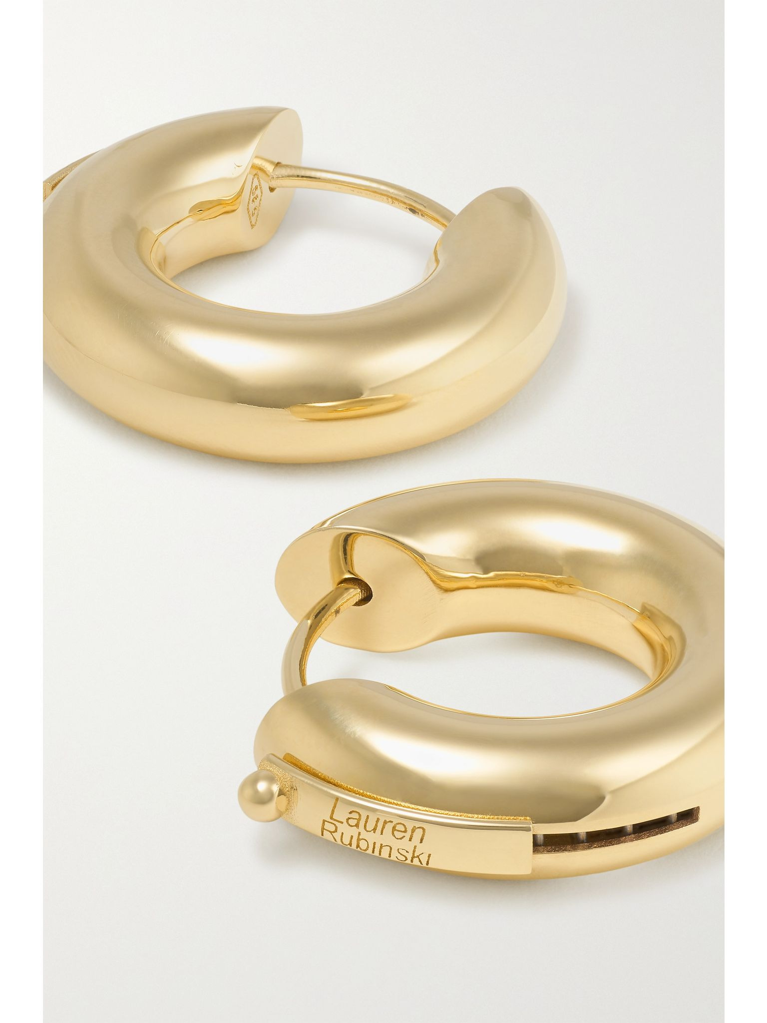 14-karat gold hoop earrings Gold - 5