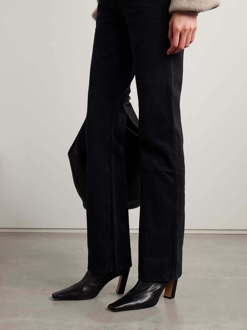 KHAITE Nevada leather ankle boots Black outlook