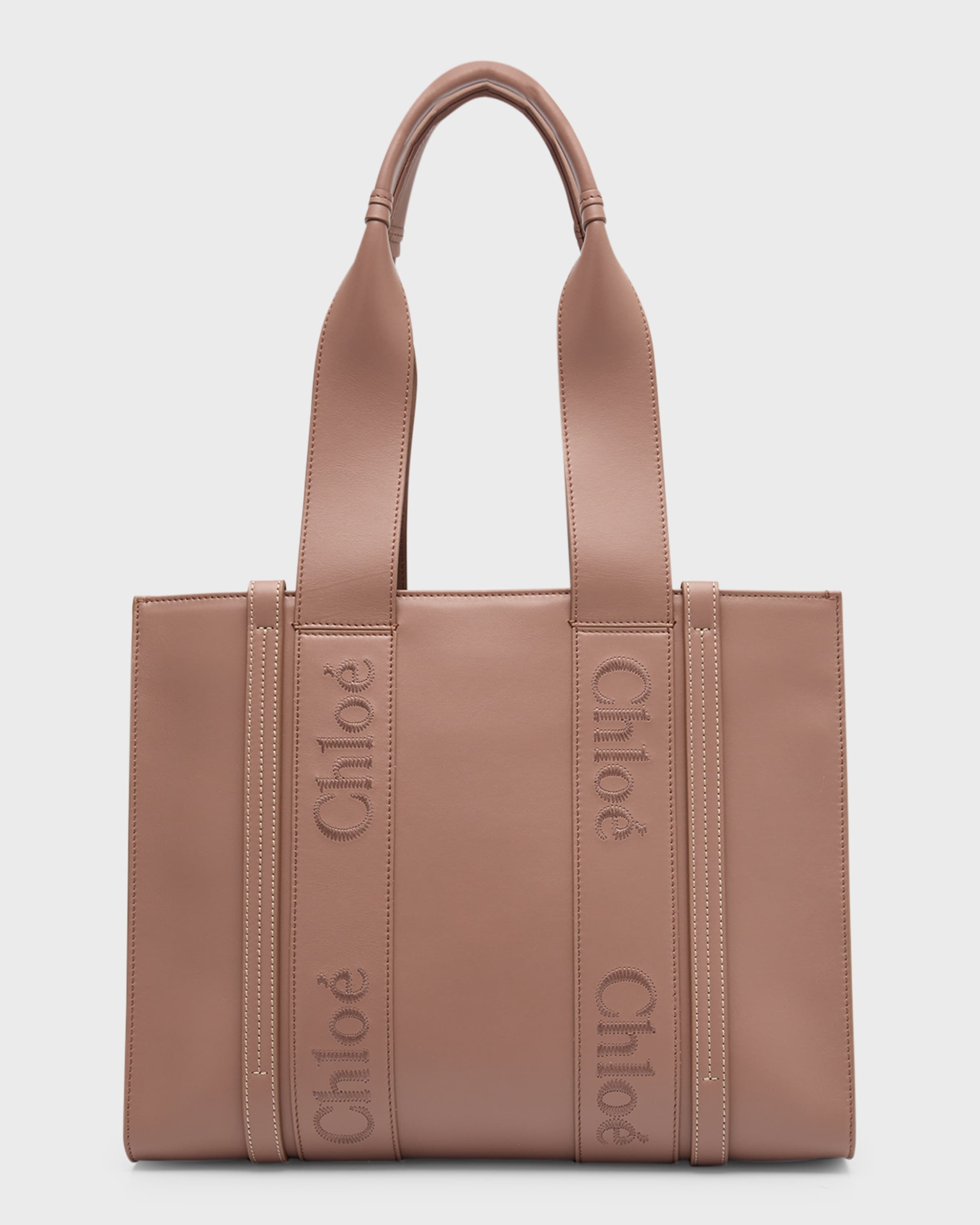 Woody Medium Leather Tote Bag - 1