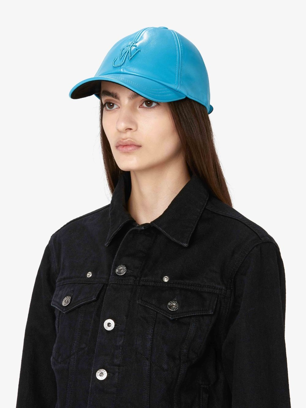 Logo embroidery leather baseball cap - JW Anderson - Men