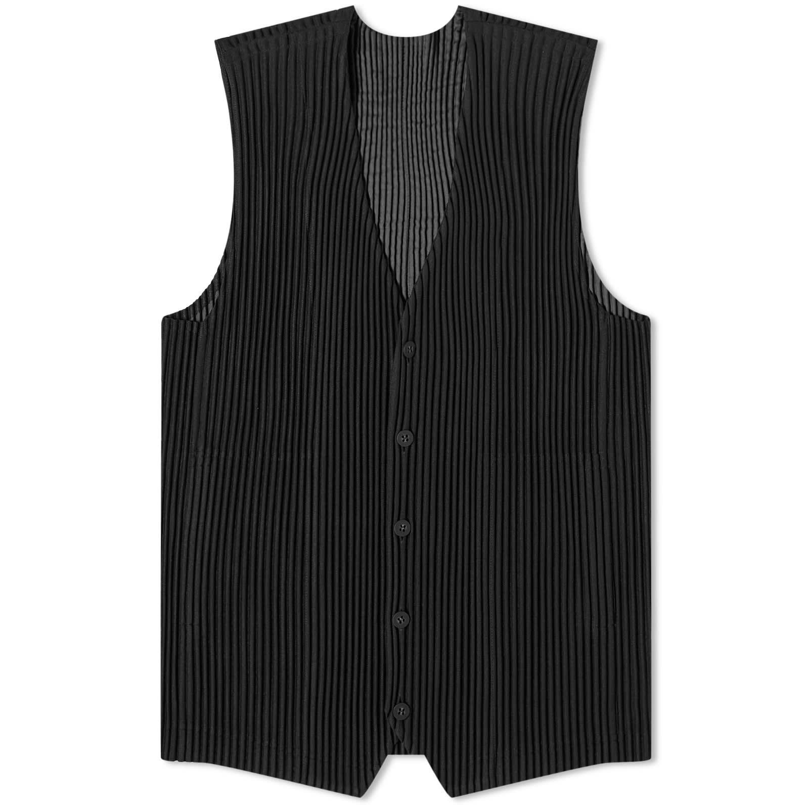 Homme Plissé Issey Miyake Pleated Button Down Vest - 1
