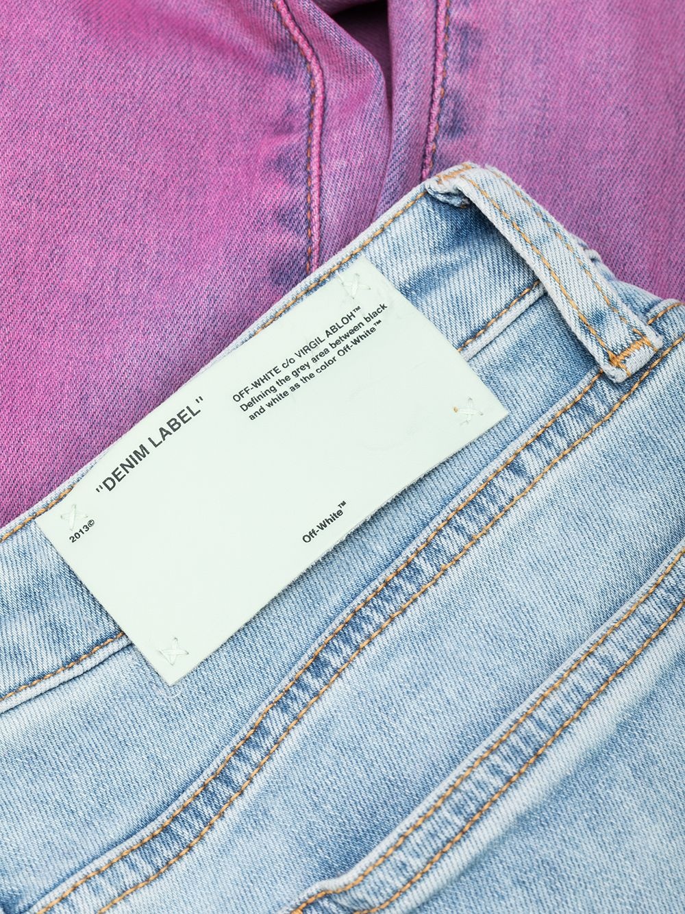 Off White faded pink jeans REVERSIBLE