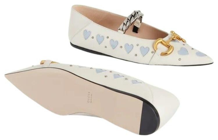 (WMNS) Gucci Lovelight flat with Horsebit 'White Blue' 713868-BKO60-9042 - 5