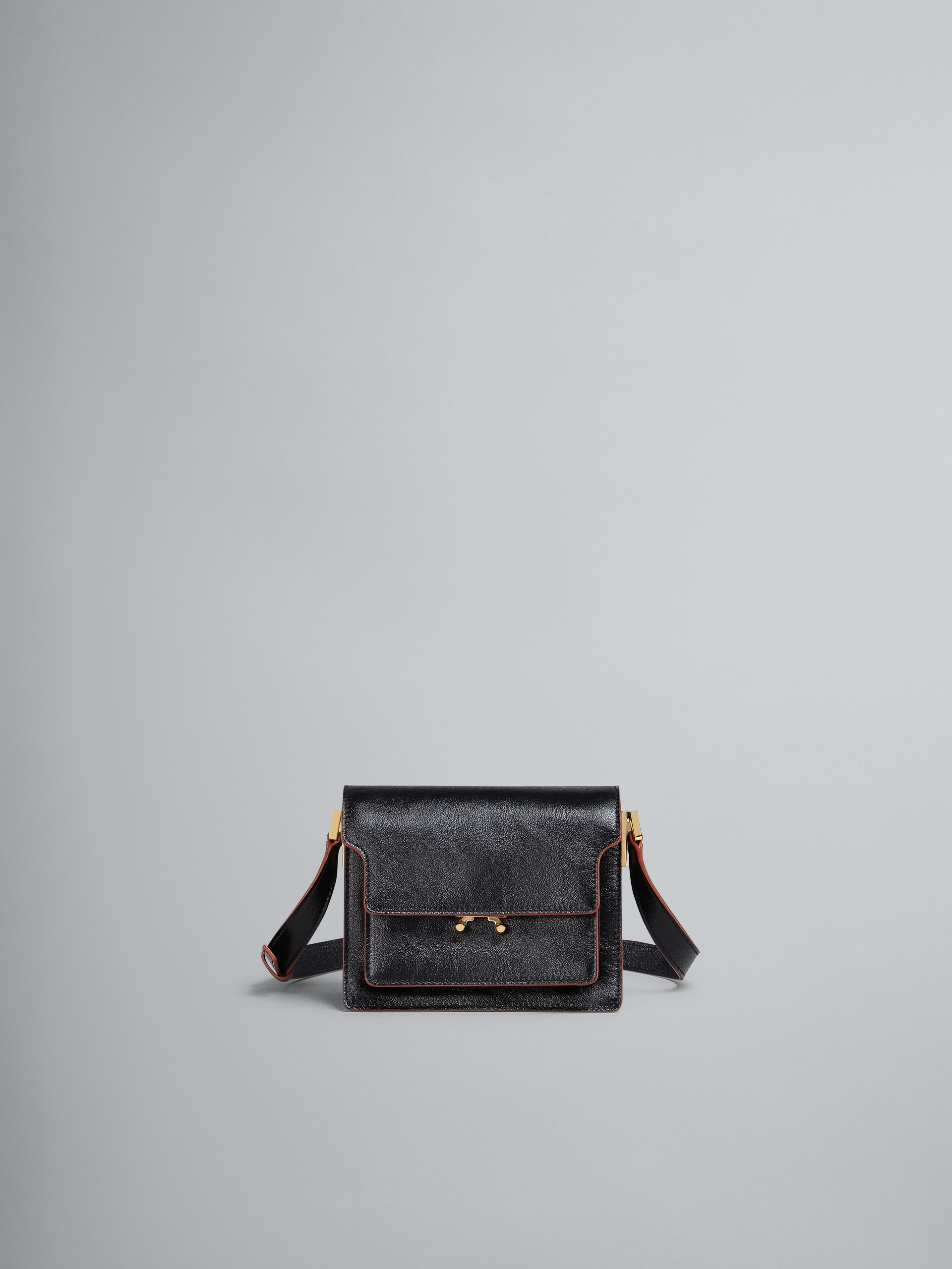 TRUNK SOFT MINI BAG IN BLACK LEATHER - 1