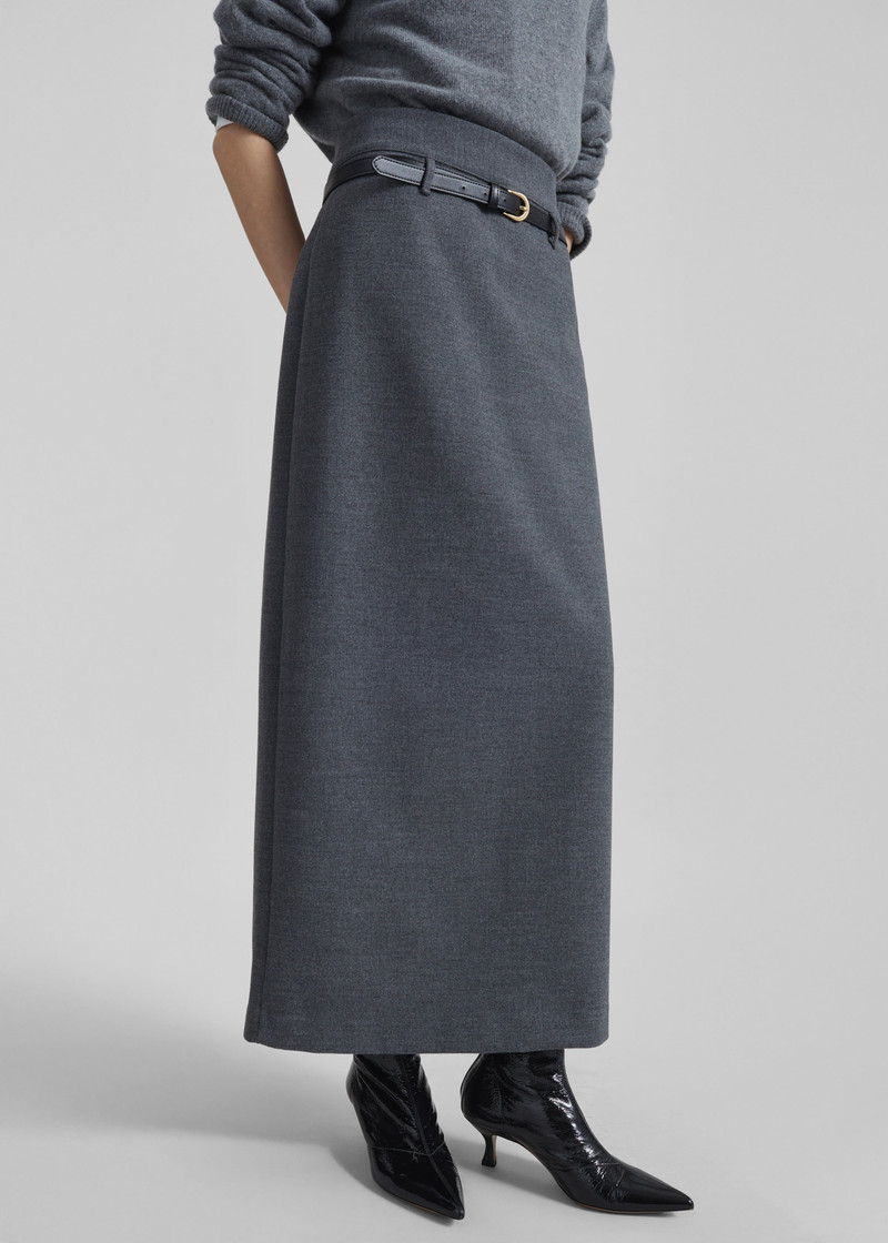 Mauvilly Belted Pencil Skirt - Grey 3