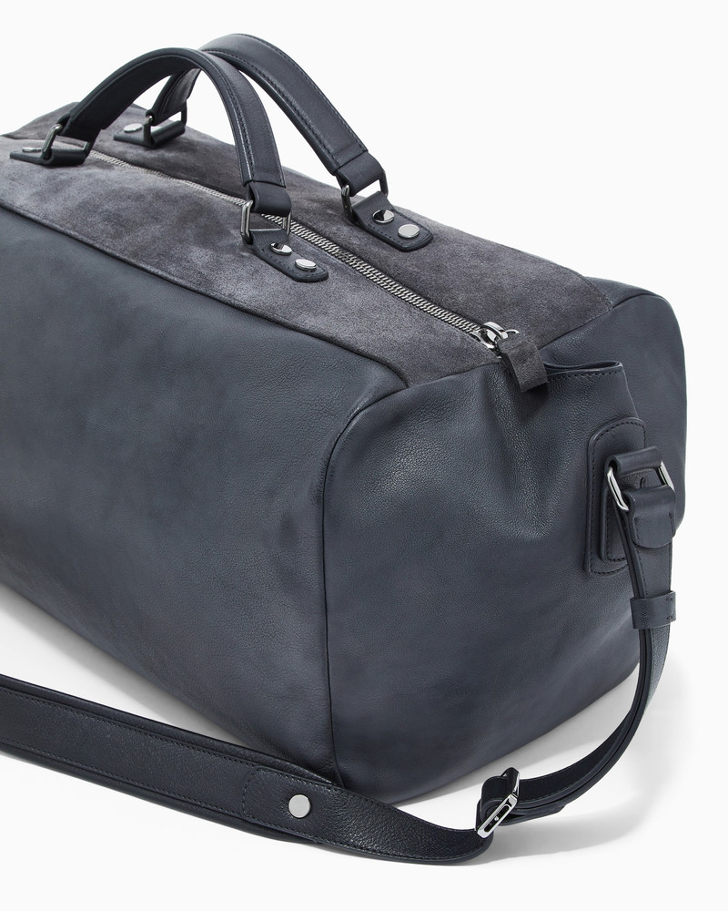 VINTAGE-EFFECT PEBBLED NAPPA-LEATHER DUFFEL BAG 5