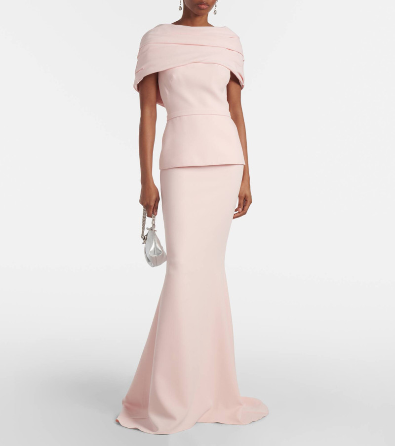 Safiyaa Loura draped peplum crêpe gown outlook