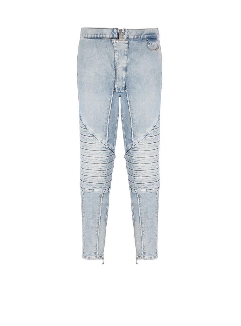 Ribbed cotton slim-fit jeans 1