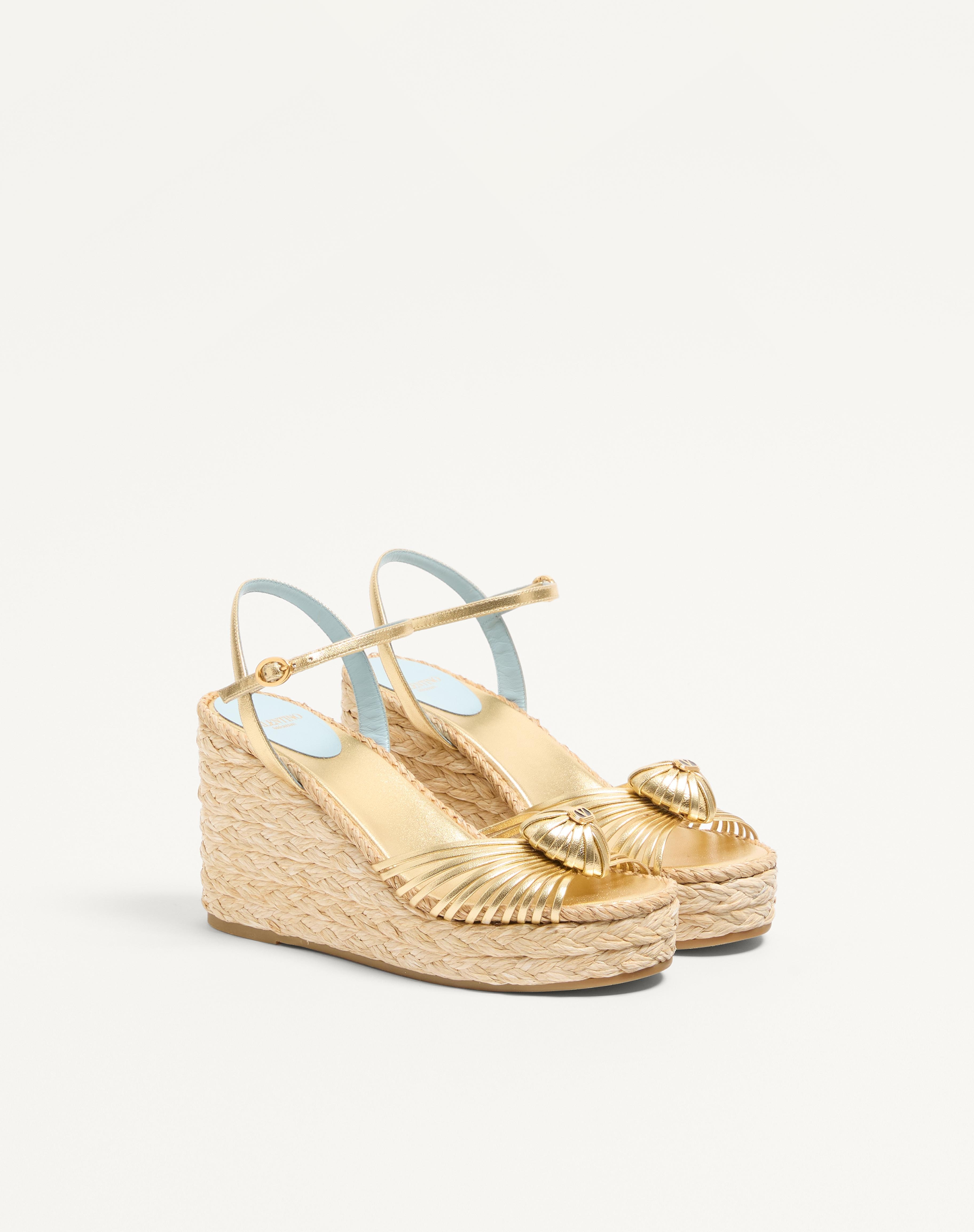 ROYAL WEDGE SANDAL IN LAMINATED NAPPA LEATHER 100MM - 3