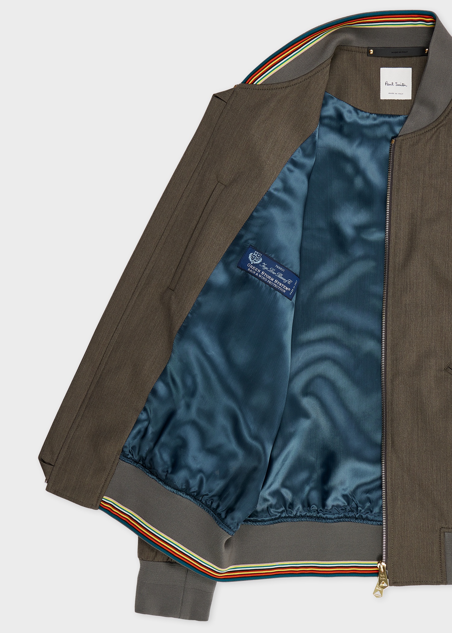 Grey Melange 'Storm System' Wool Bomber Jacket - 4