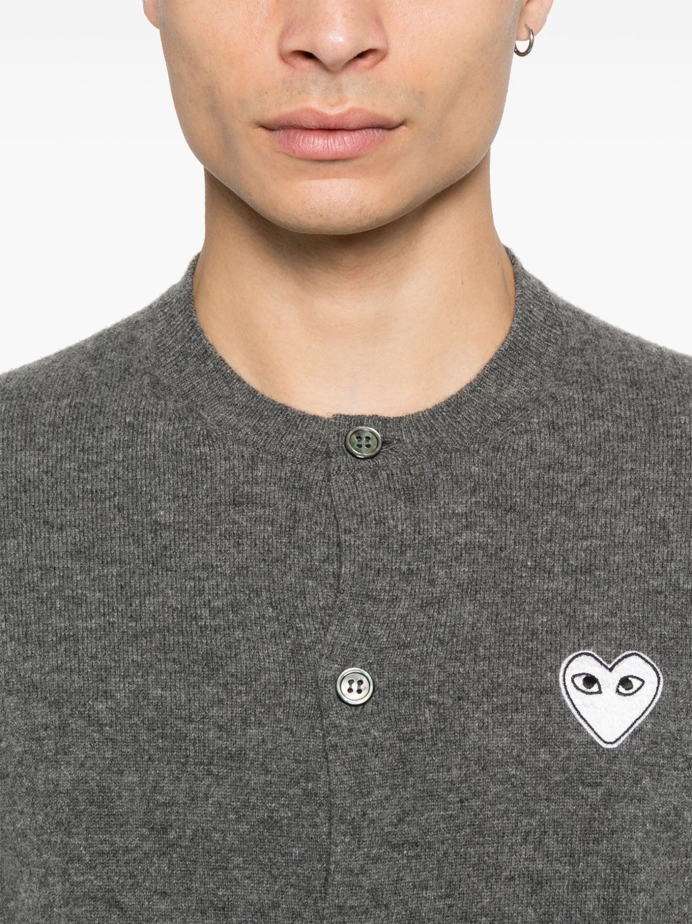 logo-patch cardigan - 5