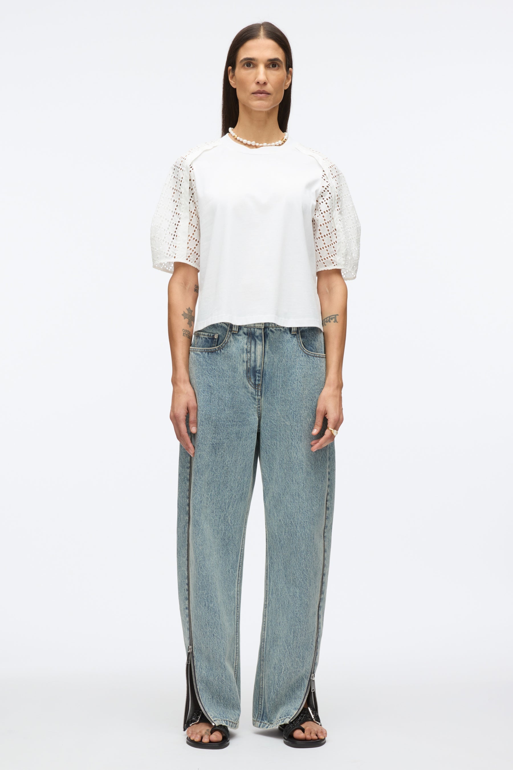 Broderie Anglaise Combo Tee - 2