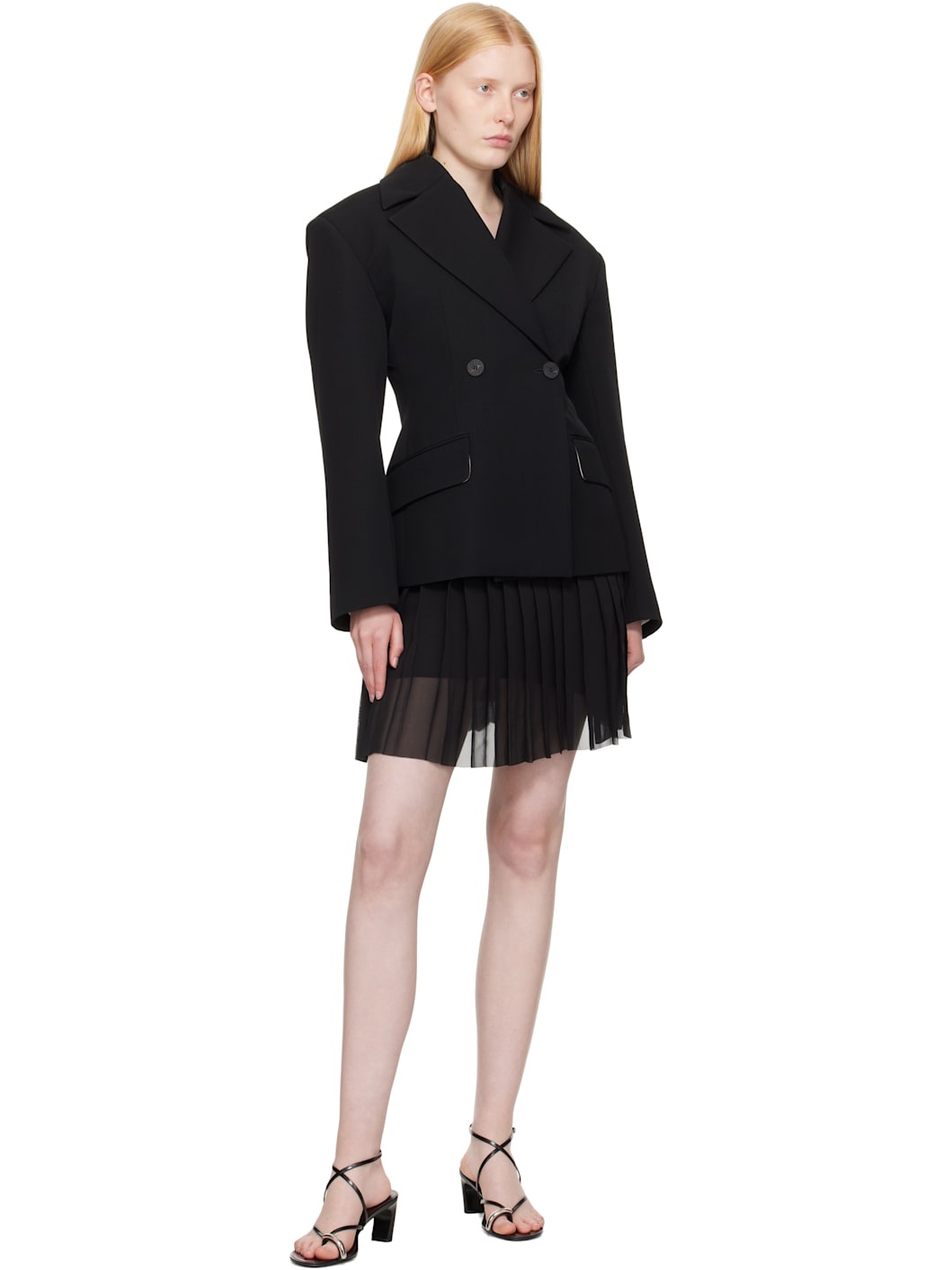 Black Pleated Miniskirt - 4