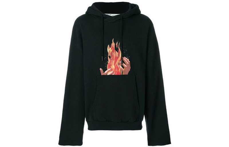 Men's Off-White Flame Printing Black OMBB025S181920781088 - 1