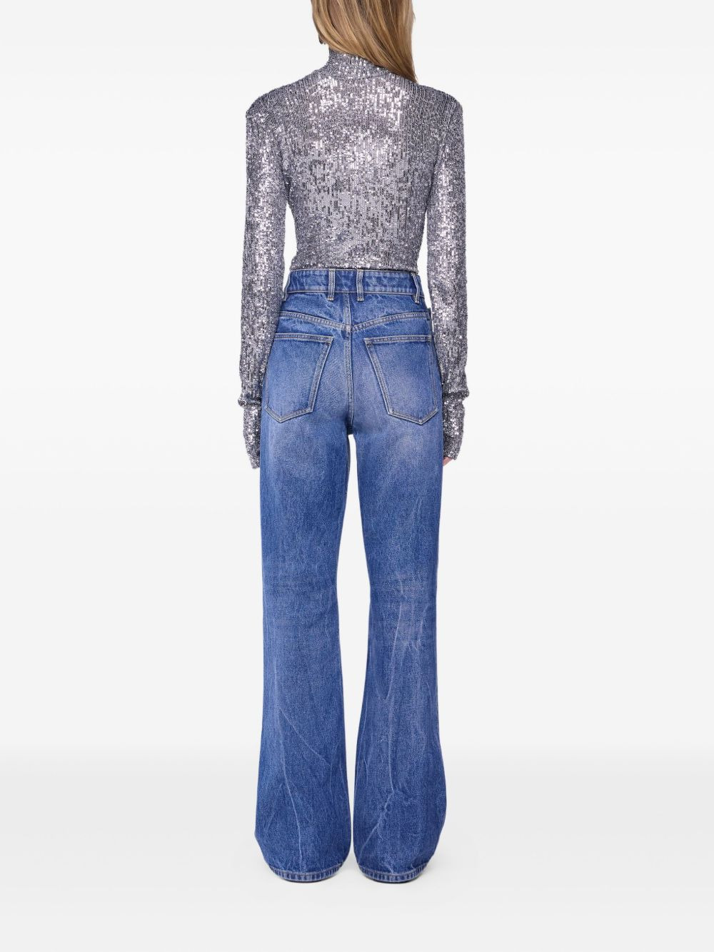 sequinned turtleneck top - 4