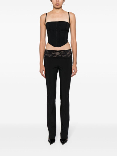 Blumarine lace-detail tapered trousers outlook