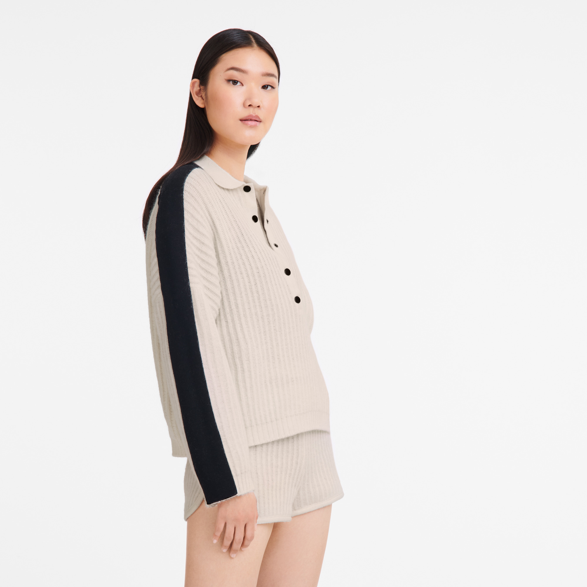 Polo collar jumper Ecru - Knit - 3