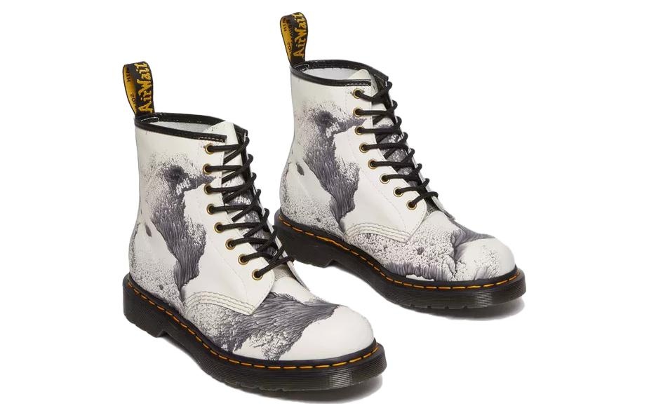 Dr. Martens 1460 x Tate Decalcomania Backhand Leather Lace Up Boots 'Multicolor Black White' 3173164 - 4