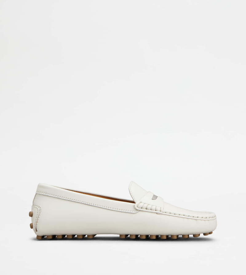 GOMMINO DRIVING SHOES IN LEATHER - WHITE 1