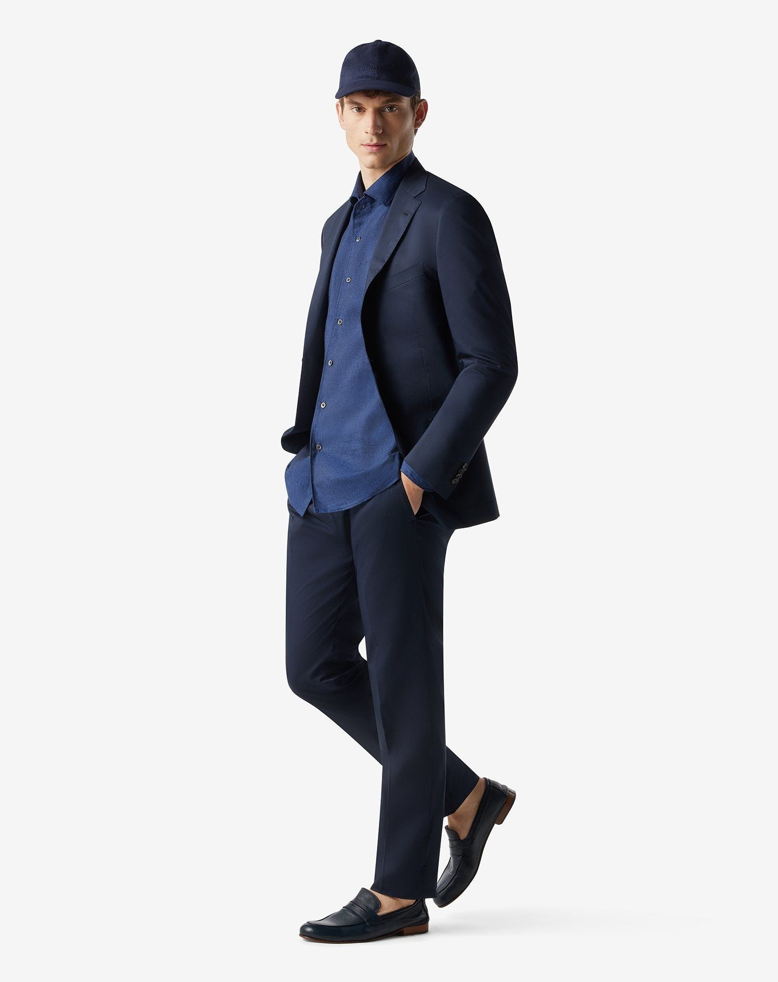 Blue techno stretch cotton suit - 2