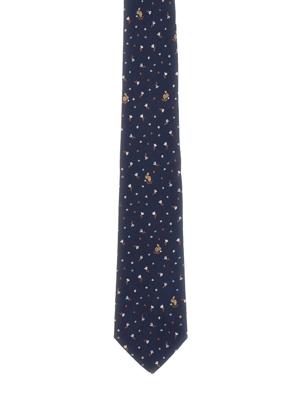 floral-embroidered silk tie - 2