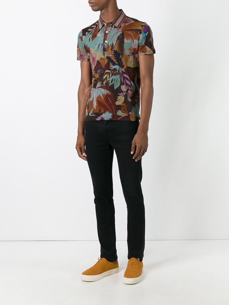 Valentino tropical print polo shirt outlook