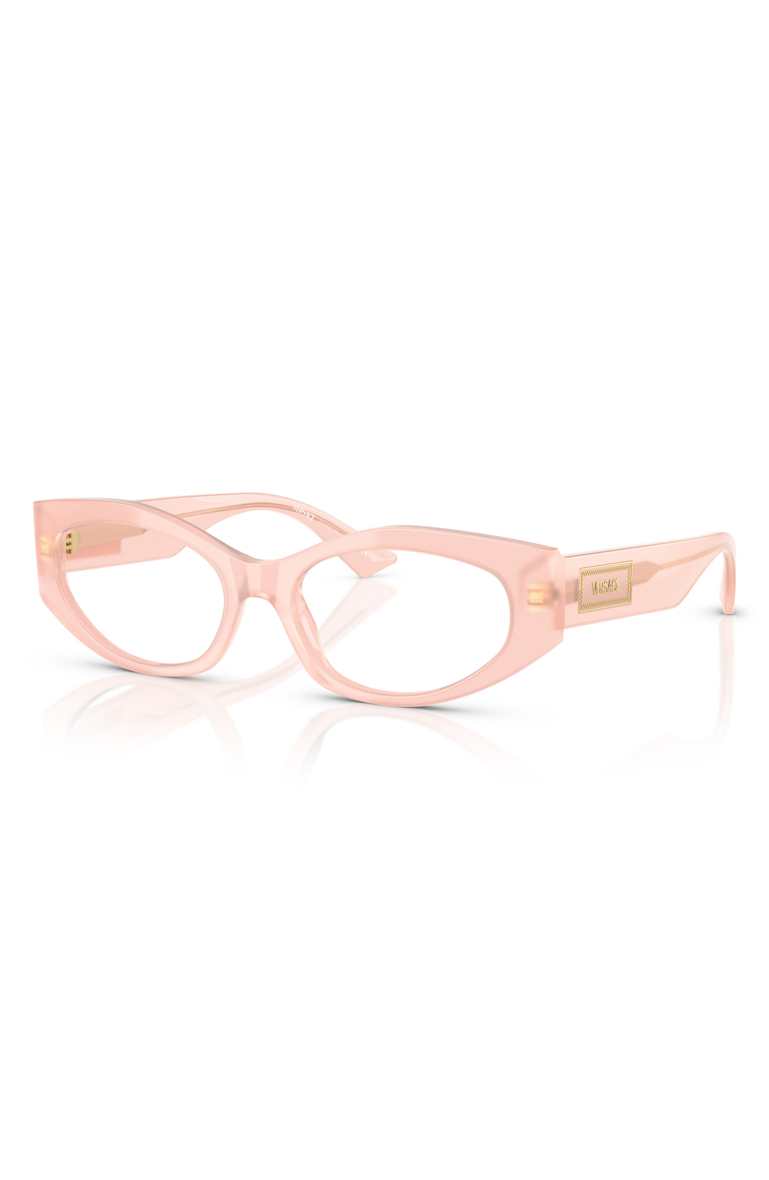 Versace 53mm Irregular Optical Glasses in Opal Pink at Nordstrom - 2