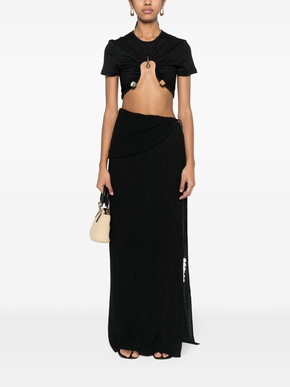 asymmetric-design skirt - 2