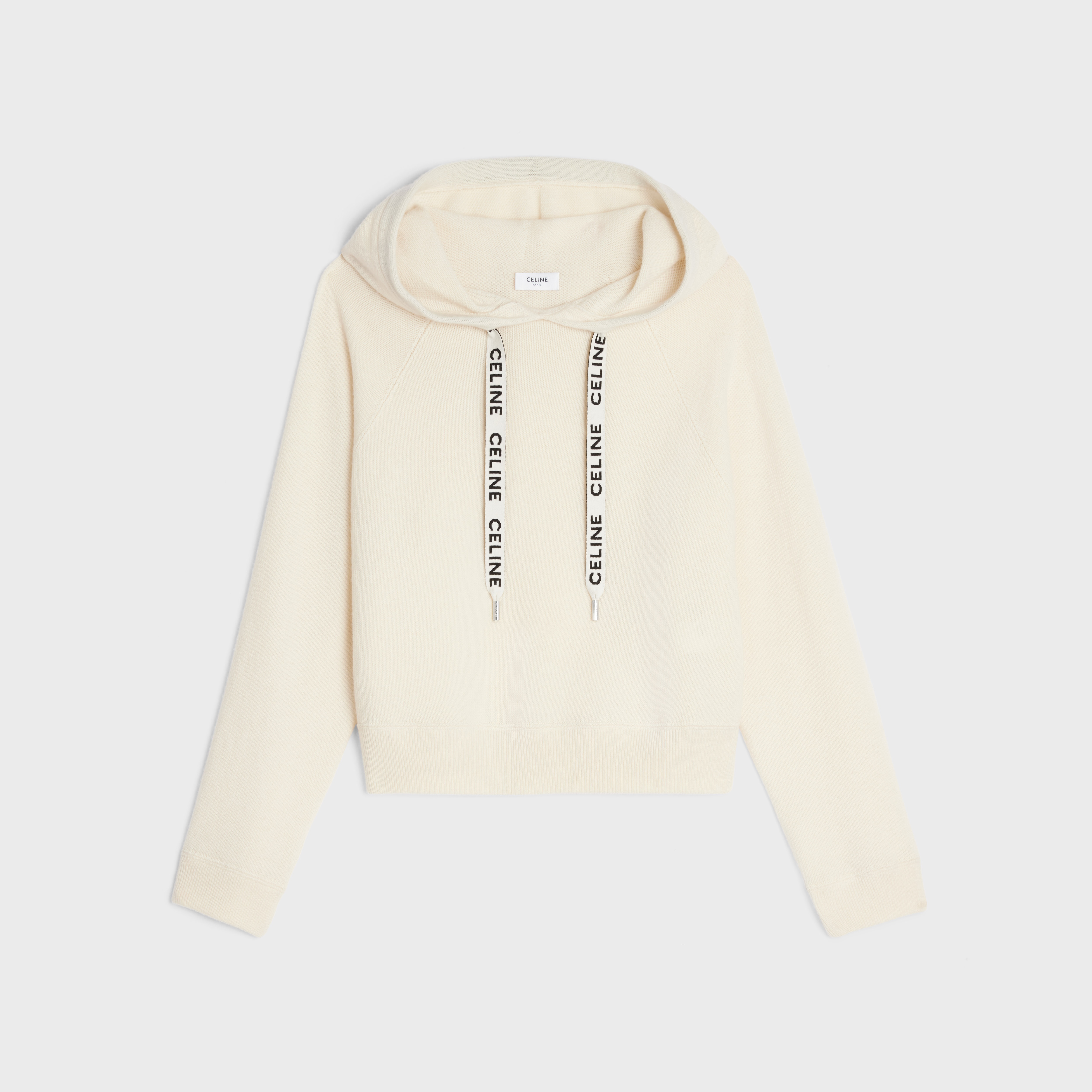 cropped hooded sweater in wool and cashmere - 1