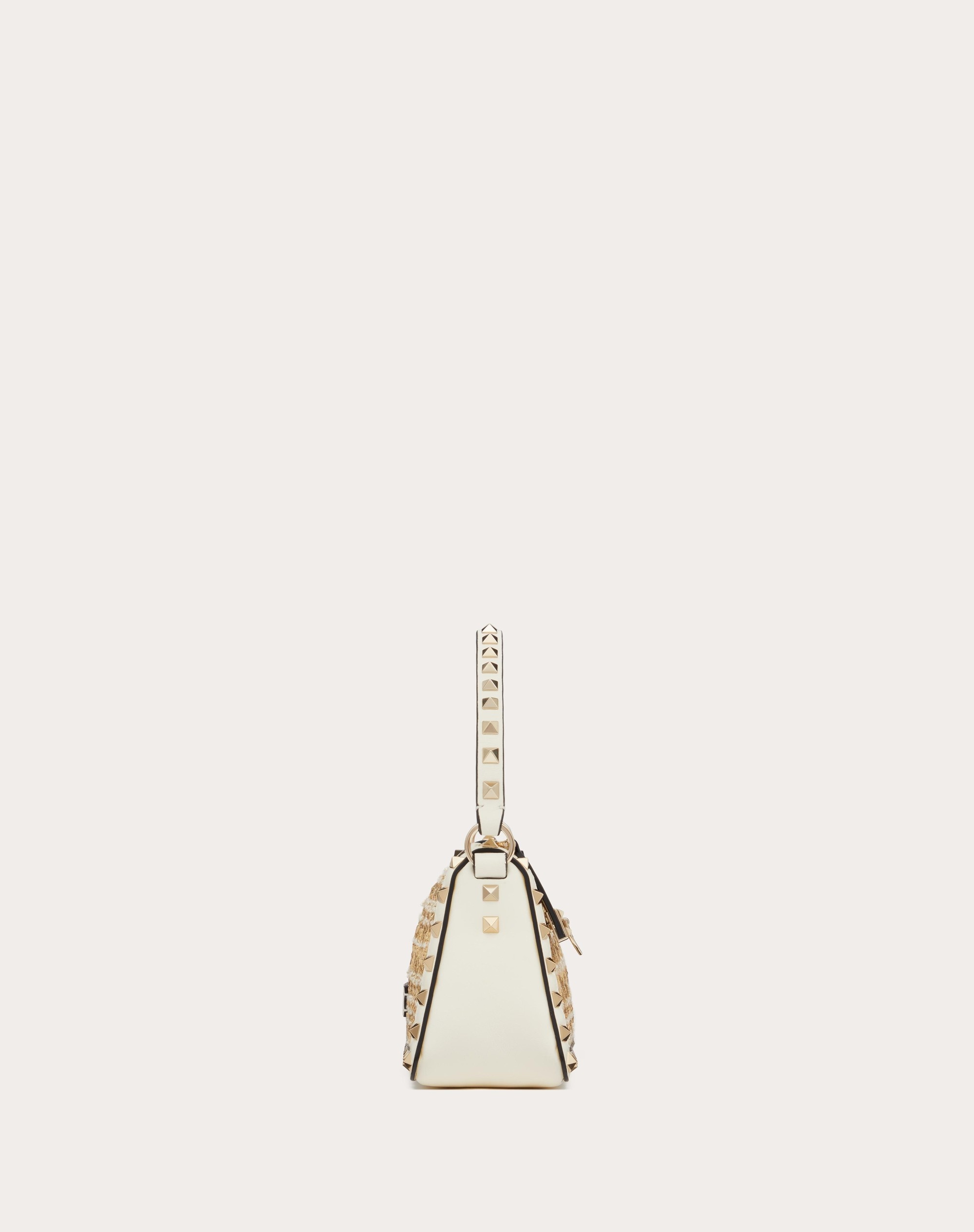 SMALL ROCKSTUD SHOULDER BAG IN BOUCLÉ RAFFIA - 5